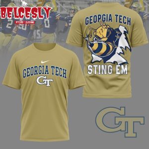 Georgia Tech Yellow Jackets Sting Em Hoodie T-Shirt Yellow Version